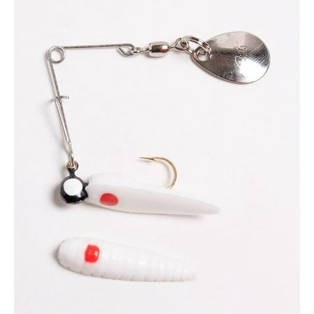 BETTS SPIN W/SPARE BODY 1/16 OZ 1 1/4" GRUB WHITE/RED DOT