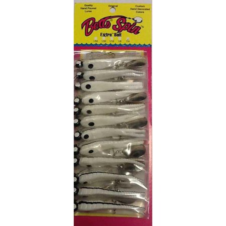 BETTS SPIN W/SPARE BODY 1/16 OZ 1 1/2" SPLIT TAIL WHITE/BLACK STRIPE