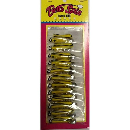 BETTS SPIN W/SPARE BODY 1/8 OZ 2" SPLIT TAIL YELLOW/BLK STRIPES