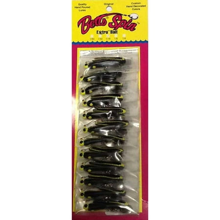 BETTS SPIN W/SPARE BODY 1/8 OZ 2" SPLIT TAIL BLACK/YEL STRIPES