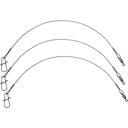 EAGLE CLAW BLACK HEAVY DUTY WIRE LEADER 9" LONG 30LB TEST
