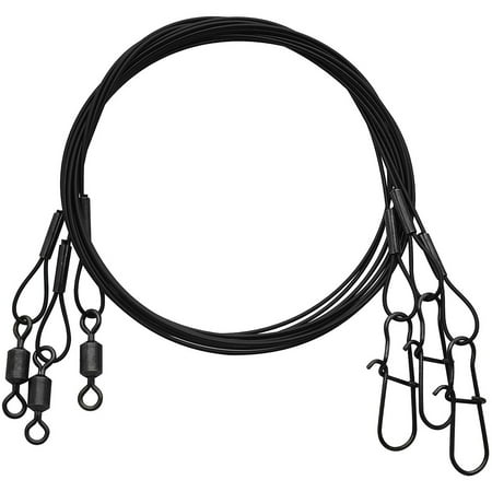 EAGLE CLAW BLACK HEAVY DUTY WIRE LEADER 12" LONG 45LB TEST