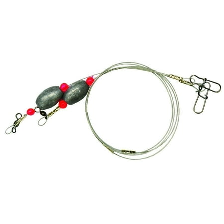 EAGLE CLAW SNELLED BAITHOLDER WITH 2 WAY SPINNER & BEADS SZ 2, 4PP, 12PCTN NICKLE BLADE