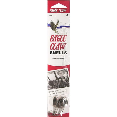EAGLE CLAW SNELLED BAITHOLDER WITH 2 WAY SPINNER & BEADS SZ 4, 4PP, 12PCTN NICKLE BLADE