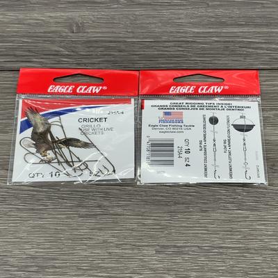 EAGLE CLAW REFILL BRONZE EXTRA LONG SHANK CRICKET HOOK SZ 4 10/CTN