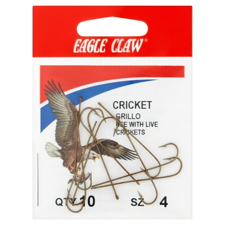 EAGLE CLAW REFILL BRONZE EXTRA LONG SHANK CRICKET HOOK SZ 4 10/CTN