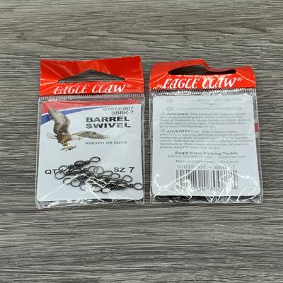 EAGLE CLAW 01012-007 BLACK BARREL SWIVEL SZ 7, 12 BAGS TO CTN BKBS-7