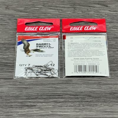 EAGLE CLAW 01042-012 BLACK SNAP SWIVEL SZ 12, 12 BAGS TO CTN BKSS-12