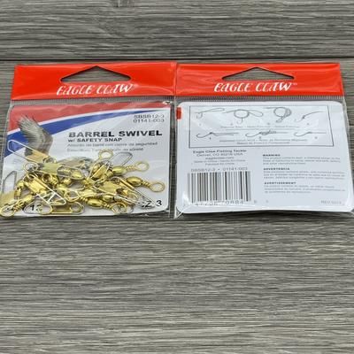 EAGLE CLAW 01141-003 SNAP SWIVEL BRASS SIZE 3, 12 BAGS TO CTN BSS-3