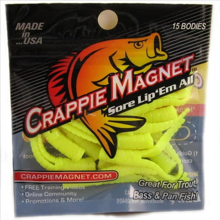 LELAND 87272 CRAPPIE MAGNET 15PC BODIES CHARTREUSE CM15C