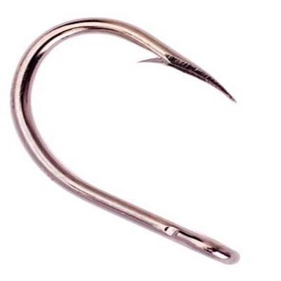 EAGLE CLAW LAZER PLAIN SHANK WIDE BEND OFFSET BRONZE HOOK SIZE 1, 50 PACK