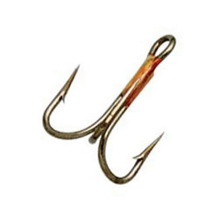 EAGLE CLAW LAZER BRONZE TREBLE 4X STRONG HOOK SIZE 2, 50 PACK