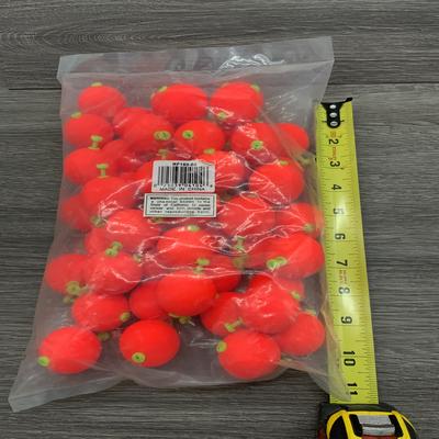 JEROS 1 1/2" ROUND SNAP ON FLOATS RED 50/PK