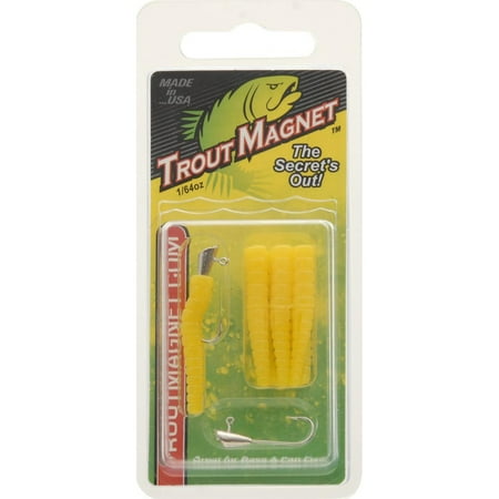 LELAND 87687 TROUT MAGNET YELLOW 9PC 2 JIGHEADS, 7 BODIES TM-Y