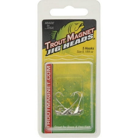 LELAND'S 87657 TROUT MAGNET 1/64 OZ SZ 8 5PC JIGHEADS SILVER TMRH-N