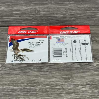 EAGLE CLAW BRONZE PLAIN SHANK OFFSET BRONZE HOOK SIZE 8 (5/CTN)