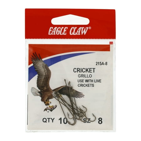 EAGLE CLAW REFILL BRONZE EXTRA LONG SHANK CRICKET HOOK SZ 8 10/CTN