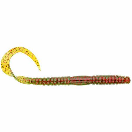 BASS ASSASSIN CURLEY TAIL 7.5 INCH WATERMELON RED GLITTER