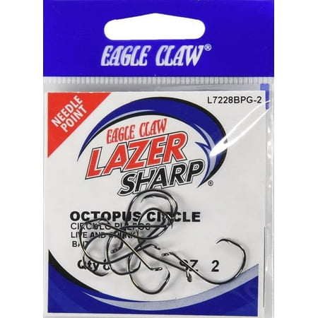 EAGLE CLAW LAZER OCTOPUS CIRCLE NONOFFSET PLATINUM BLACK SIZE 2
