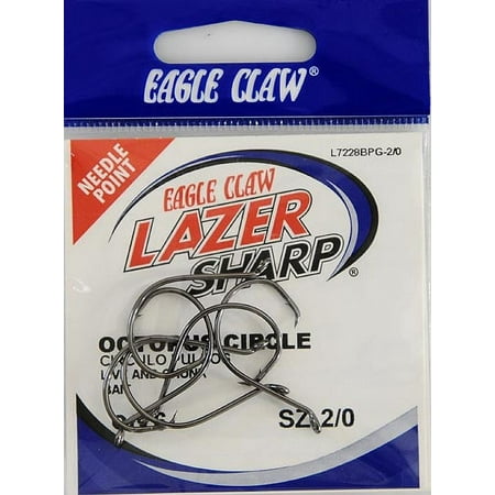 EAGLE CLAW LAZER OCTOPUS CIRCLE NONOFFSET PLATINUM BLACK SIZE 2/0