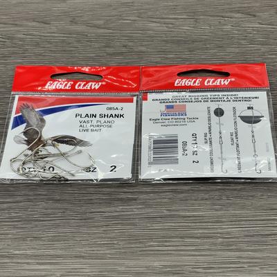 EAGLE CLAW NICKLE PLAIN SHANK OFFSET HOOK SIZE 2 (5/CTN)